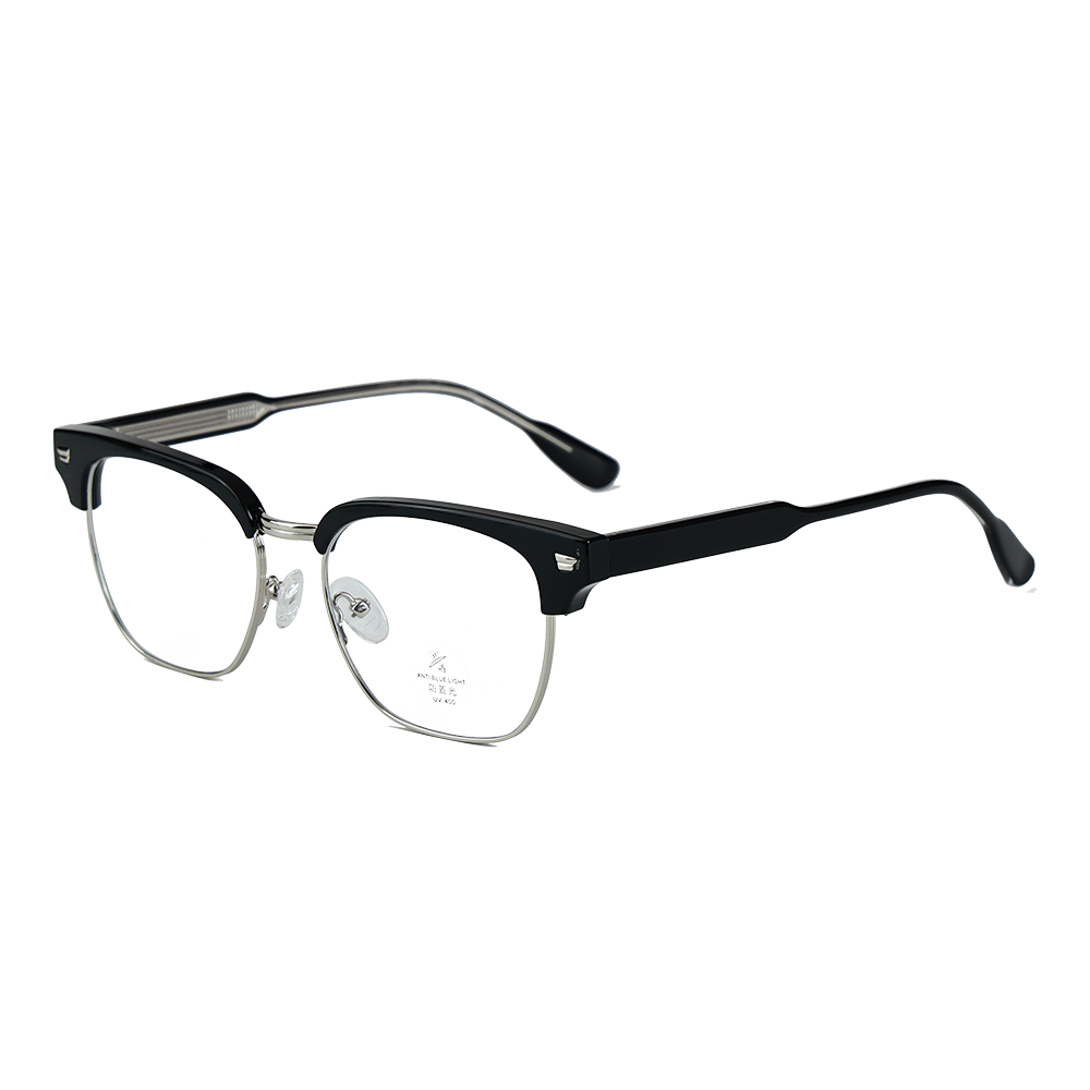 Модная полуободковая прозрачная оправа для очков с синим светом