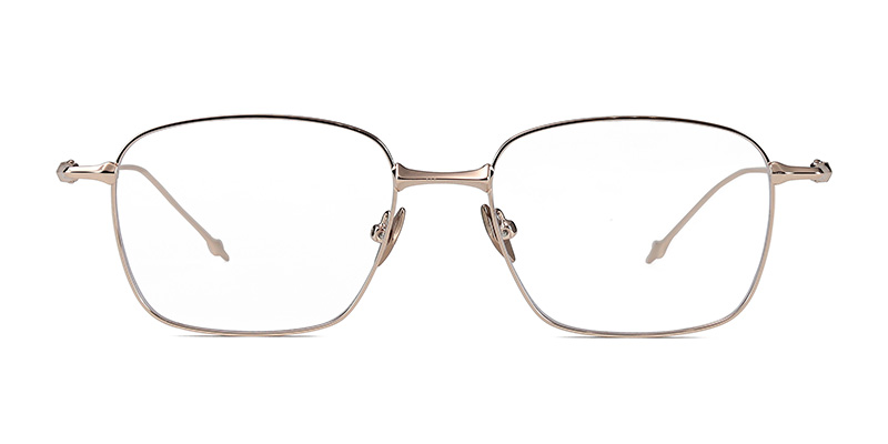 Маленькие квадратные прозрачные линзы в металлической оправе с синей подсветкой