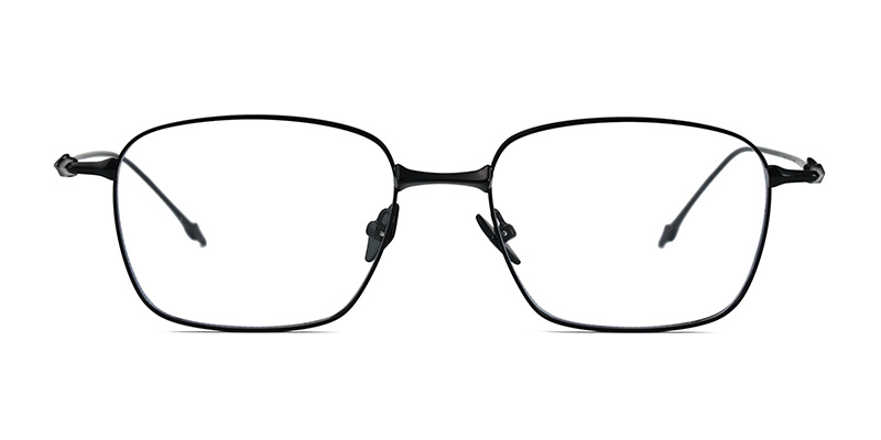 Маленькие квадратные прозрачные линзы в металлической оправе с синей подсветкой