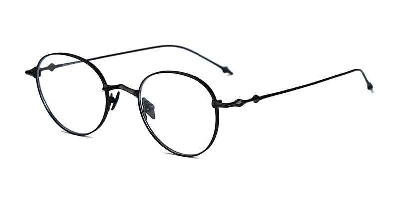 Женские полутитановые металлические круглые очки синего света в оправе