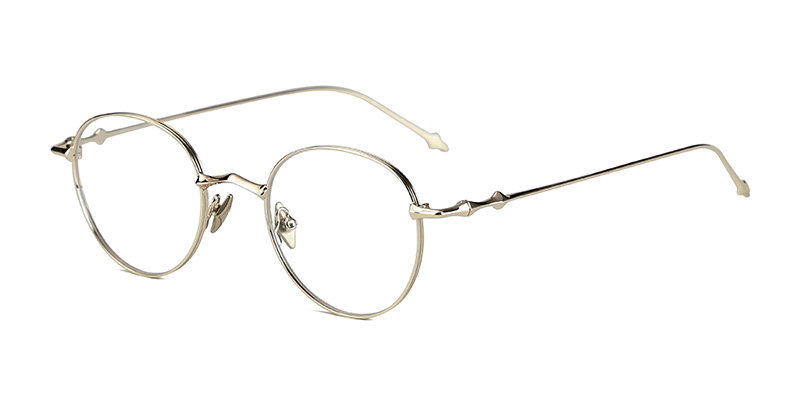 Женские полутитановые металлические круглые очки синего света в оправе