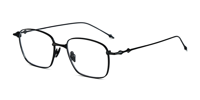 Маленькие квадратные прозрачные линзы в металлической оправе с синей подсветкой