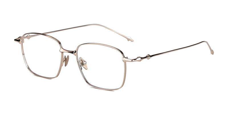 Маленькие квадратные прозрачные линзы в металлической оправе с синей подсветкой