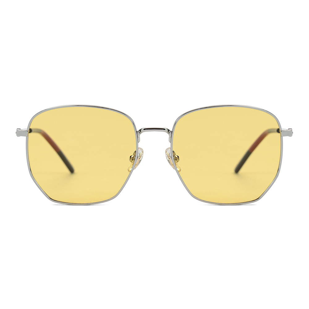 Металлические квадратные фотохромные поляризованные солнцезащитные очки в тонкой оправе