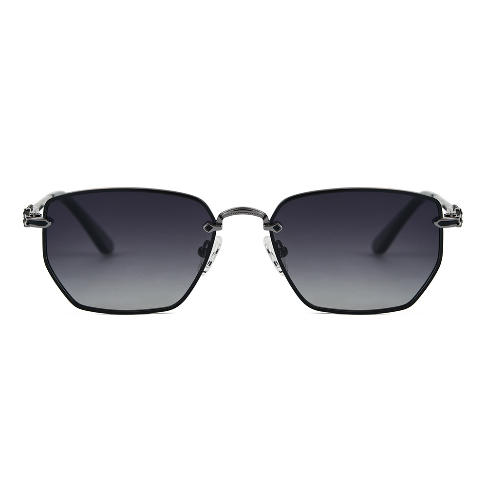 Поляризованные солнцезащитные очки в металлической квадратной оправе UV400