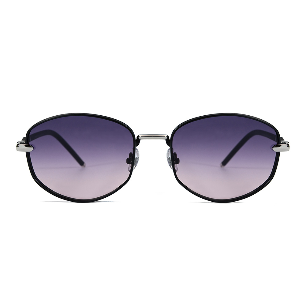 Модные поляризационные солнцезащитные очки унисекс в металлической многоугольной оправе