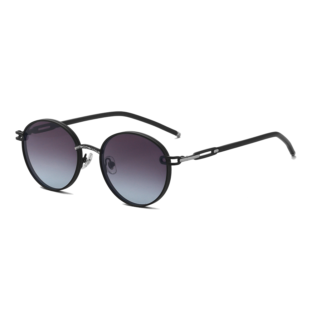 Винтажные поляризованные солнцезащитные очки в круглой металлической оправе