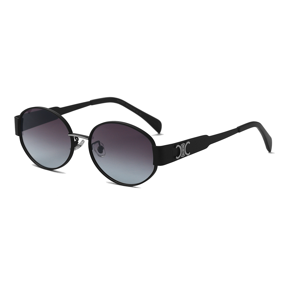 Поляризованные солнцезащитные очки в круглой металлической оправе в тонкой оправе