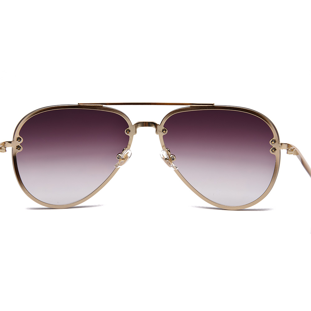 Классические поляризованные солнцезащитные очки-пилоты в металлическом корпусе без оправы