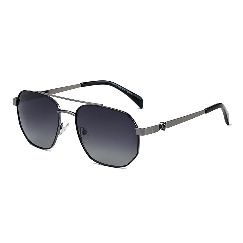 Поляризованные солнцезащитные очки Square Pilot с декоративными дужками в виде черепа