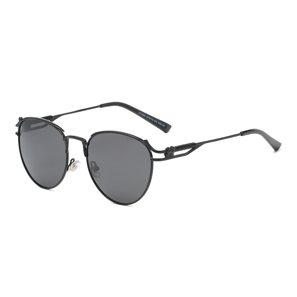 Поляризованные солнцезащитные очки в овальной оправе в стиле стимпанк с полыми шарнирами