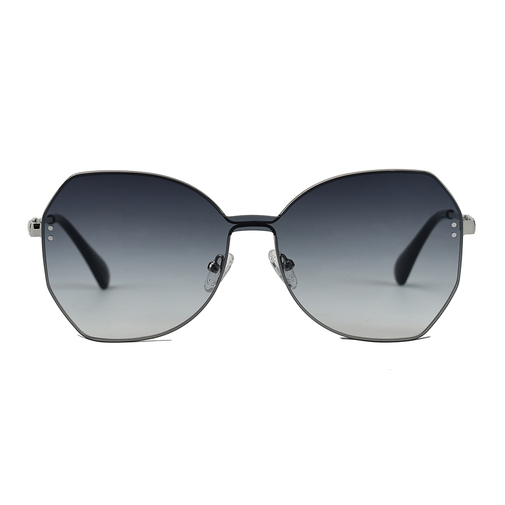 Солнцезащитные очки из композитного нейлона с металлическими многоугольными цельными линзами