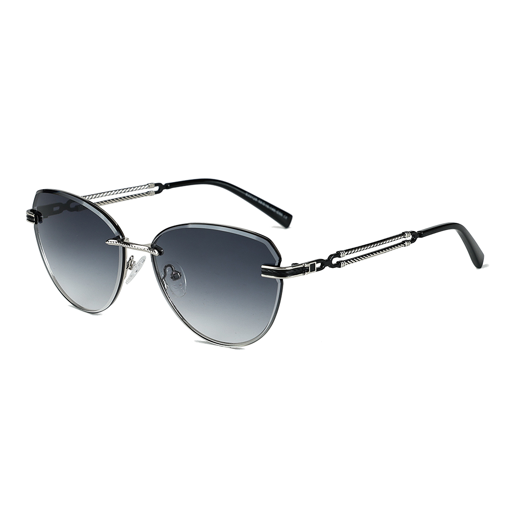 Винтажные женские солнцезащитные очки без оправы «кошачий глаз»