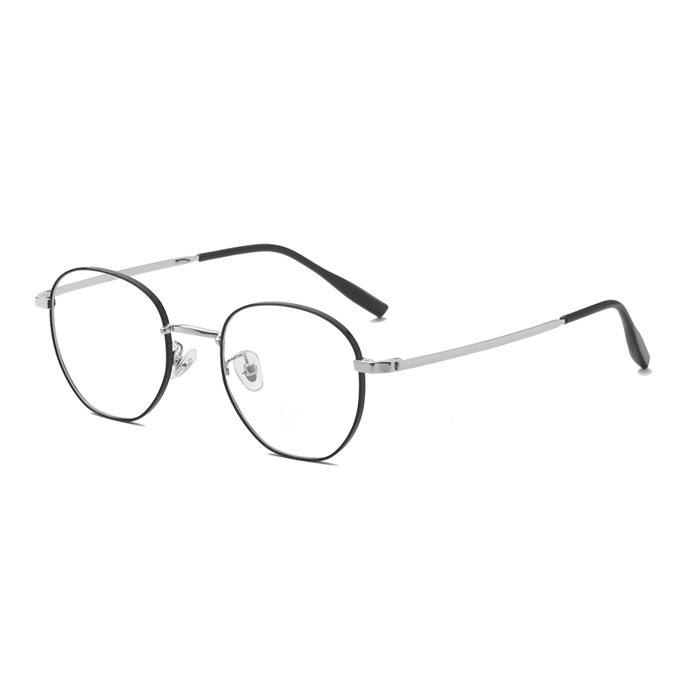 Очки в квадратной металлической оправе с синим светом