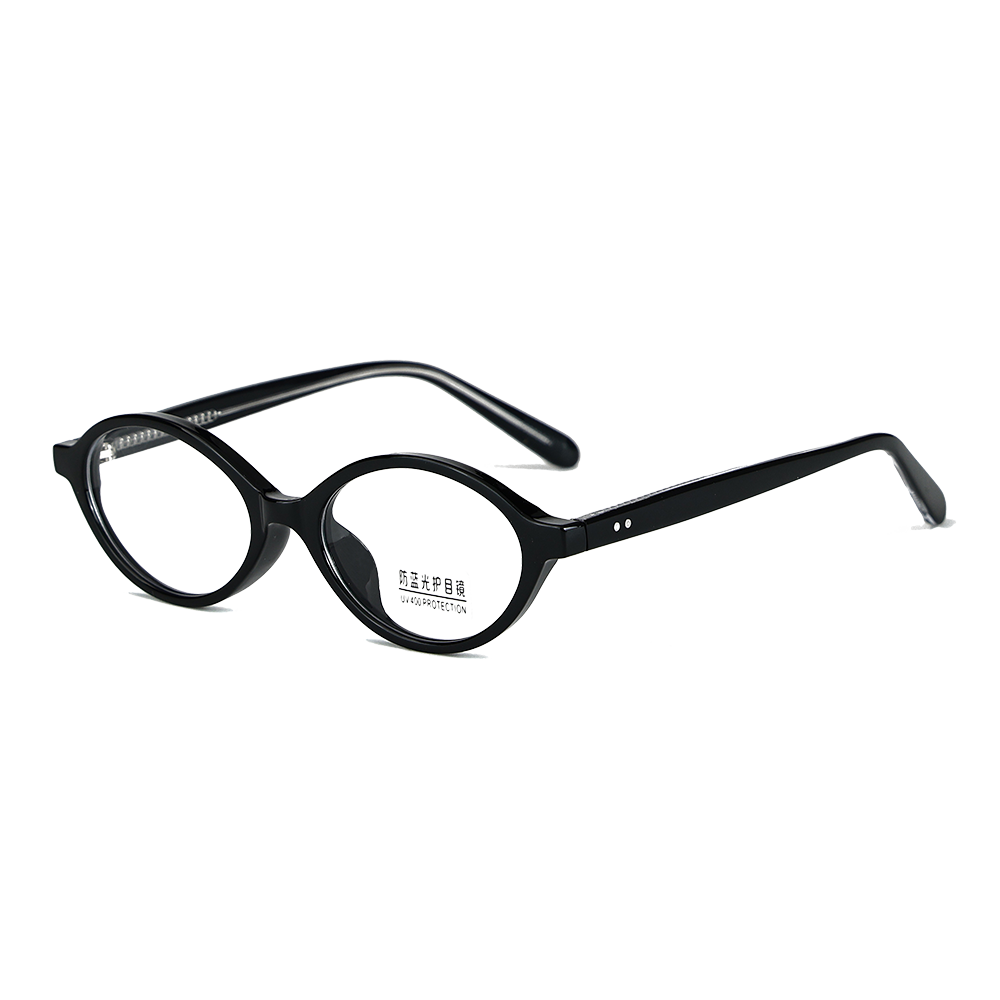 Маленькие овальные очки в ацетатной оправе с защитой от синего света